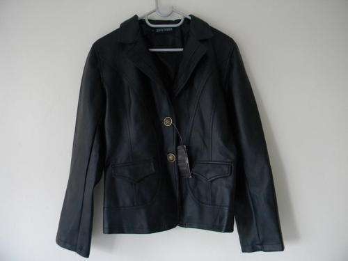 ladies lady leather faux mock jacket coat 