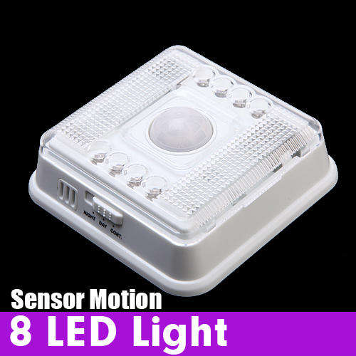 White 8 LED lamp bulb infrared Sensor Auto new PIR motion detector
