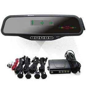 Bluetooth Car Kit Rearview Mirror With 4 LED parking sensors