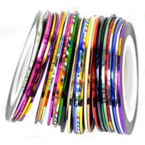 30Pcs Mixed Colors Rolls Striping Tape Line Nail Art Tips Decoration Sticker