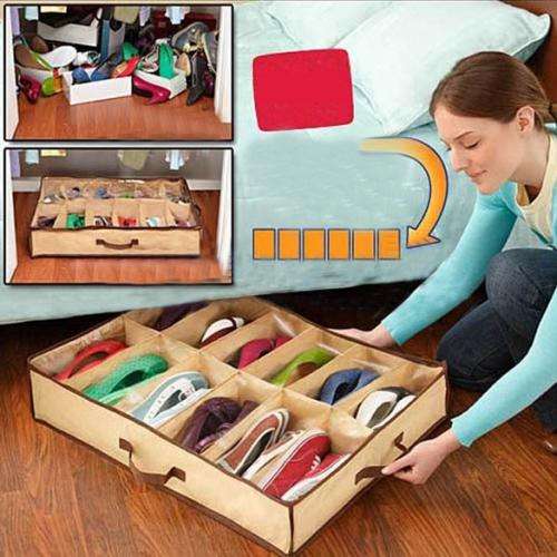 Fabric Storage Shoes Box/Organizer/Holder up to 12 Pairs