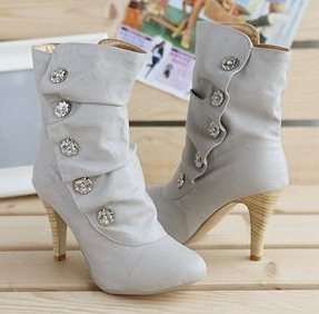 High heels ankle half boots platform women fashion shoes
