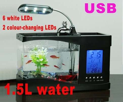 Mini USB LCD Desktop Lamp Light Fish Tank Aquarium