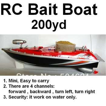 RC Bait Fishing Boat Working Distance 200 meters red + Car charger