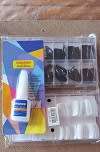 Professional nail tip sets - 100 Pcs Black and 100 Pcs White With 10G Sharon Nail Glue