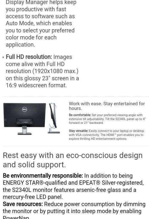 DELL FHD ULTRA WIDE 23INC MONITOR
