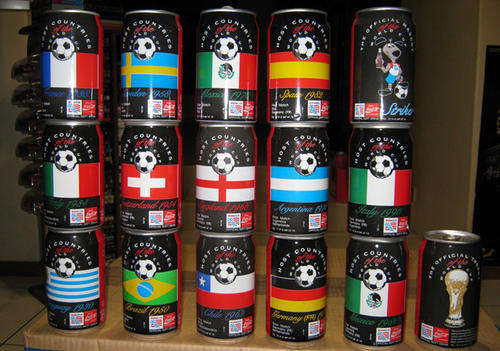 Soccer World Cup Host Nations Coca Cola Cans