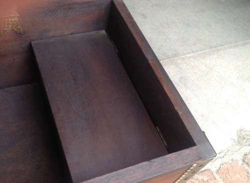 STUNNING WOOD AND BRASS KIST BOUGHT IN KENYA  ABOUT 30 YEARS AGO.