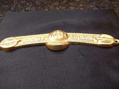 SOLID BRASS ""SPIRIT LOCKER """ BAR PLAQUE
