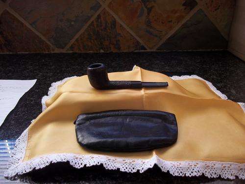 STANWELL PIPE MADE IN DENMARK -71 PLUS LEATHER TOBACCO POUCH.