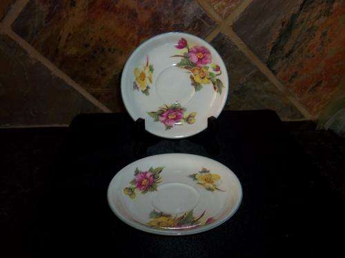 2 SHELLEY SAUCERS FOR COFFEE CUPS BEGONIA