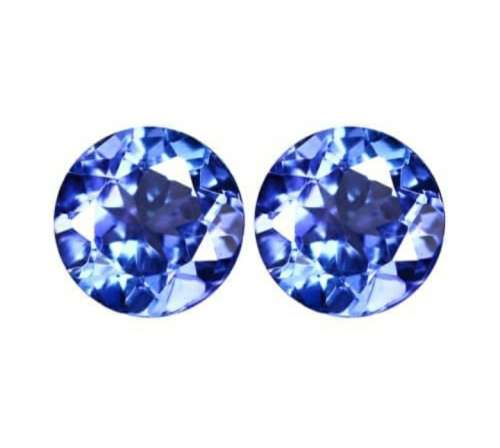0.40cts Amazing Matching Natural Tanzanite (2 gemstones) BRILLIANT ROUND CUT