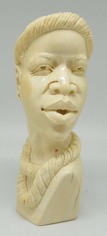 Carved ivory African bust