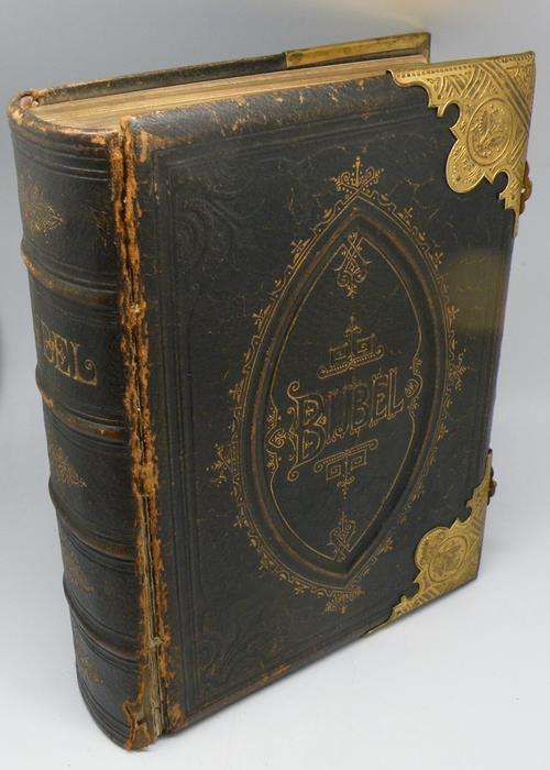 Dutch leather bound family Bible