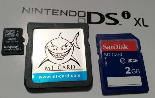 Nintendo DSi XL - (NDS) - including MT Cart (Gateway compatible) and SD cards