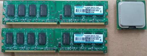2.8Ghz Pentium D (dual core LGA 775) CPU and 2x2Gb (4Gb) DDR-2 800 RAM DIMMs