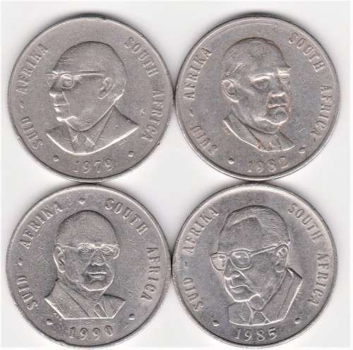 SA Presidential R1 Nickel Coins Set (1979,82,85 and 1990)