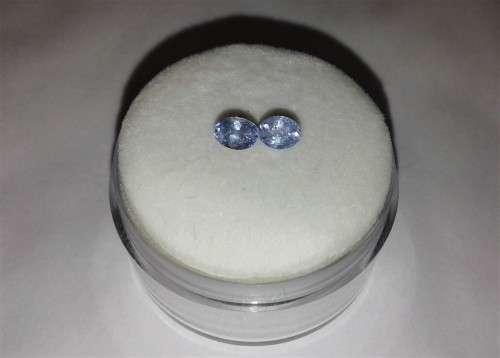 TANZANITE OVAL FACETS PAIR -  0.45tcw