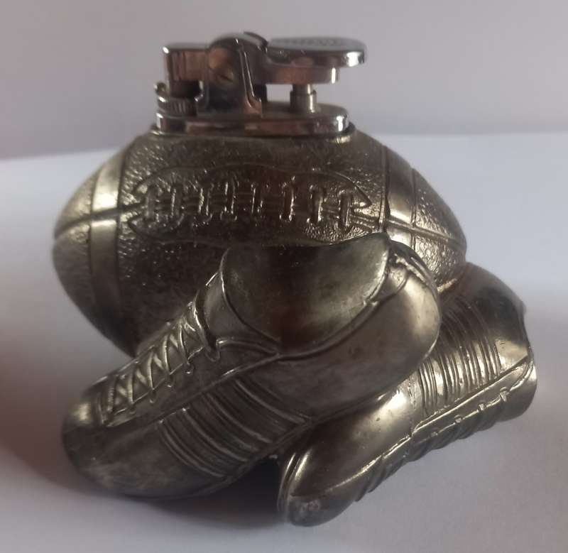 Vintage Rugby Ball and Boot Table Lighter