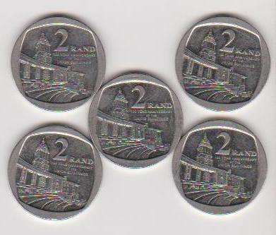 2014 (100 Years Anniversary of Union Buildings) 5 x R2 Coins (One bid for All)