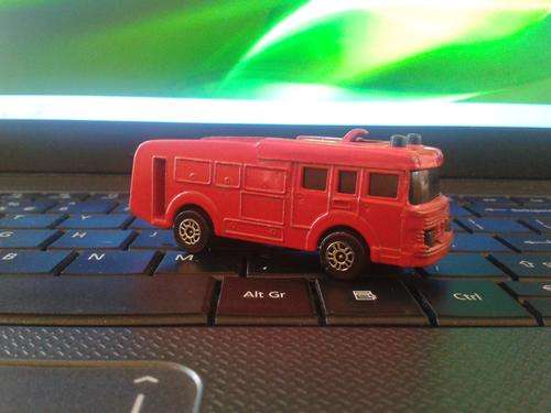 Super Rare Corgi Juniors ERF Fire Tender Truck Engine Great Shape Missing Ladder