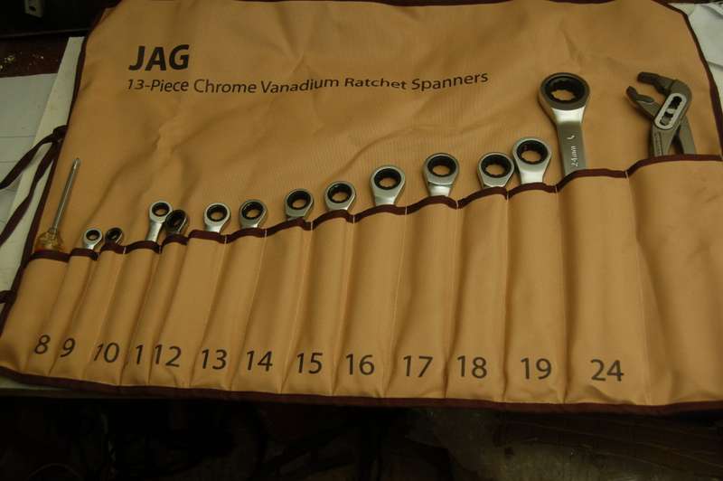 OFFERING A SUPERB QUALITY SET OF `JAG` CHROME-VANADIUM RATCHET SPANNERS