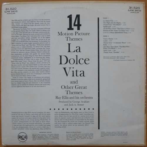 Ray Ellis and His Orchestra - La Dolce Vita and Other Great Motion Picture Themes