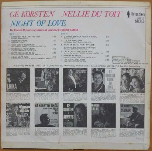 Gé Korsten Nellie du Toit - Night of Love