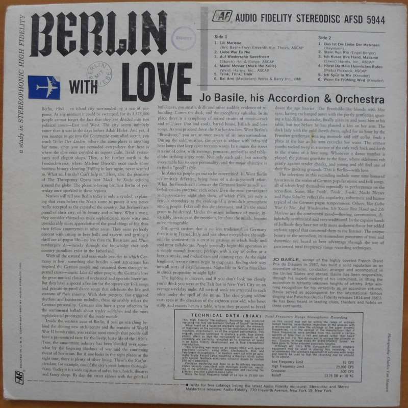Jo Basile, His Accordion & Orchestra - Berlin with Love