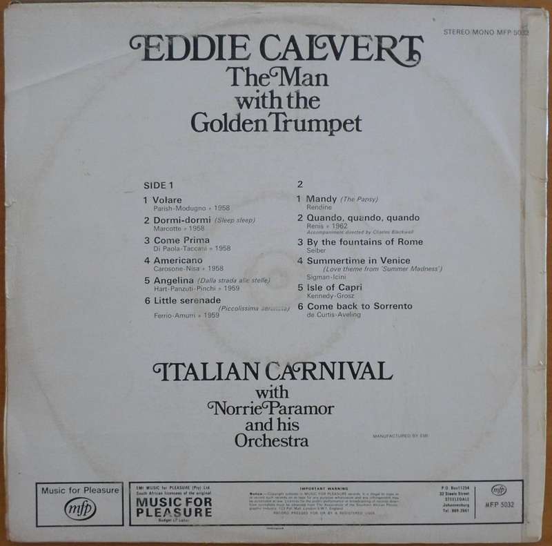 Eddie Calvert - The Man with the Golden Trumpet - Italian Carnival