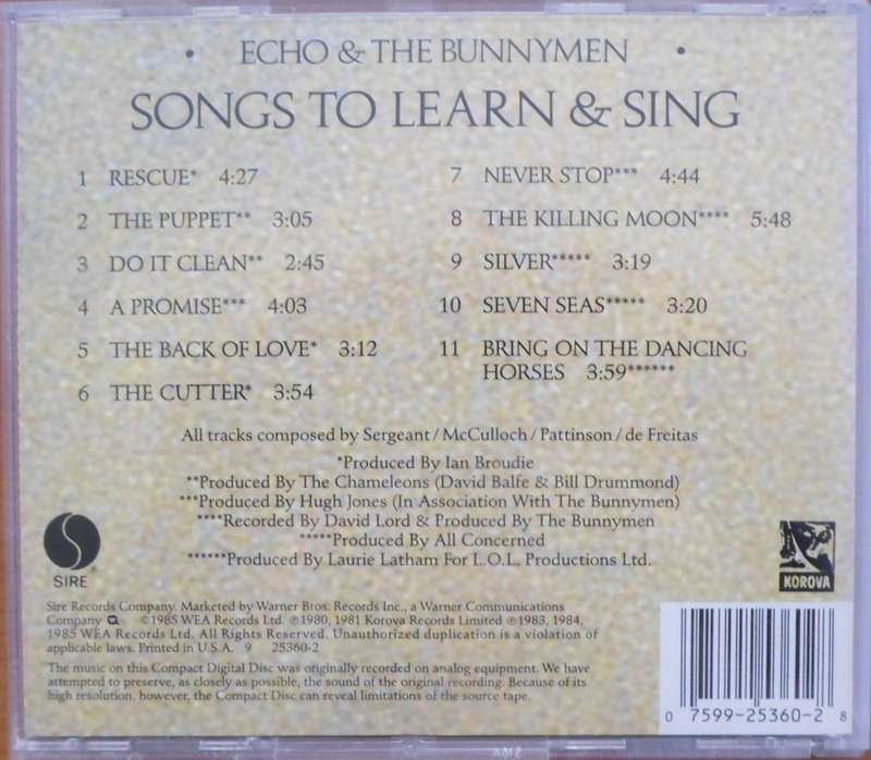 Echo & The Bunnymen - Songs to Learn & Sing