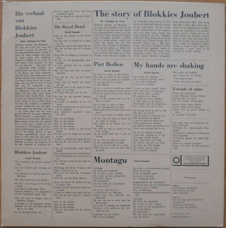David Kramer - The Story of Blokkies Joubert