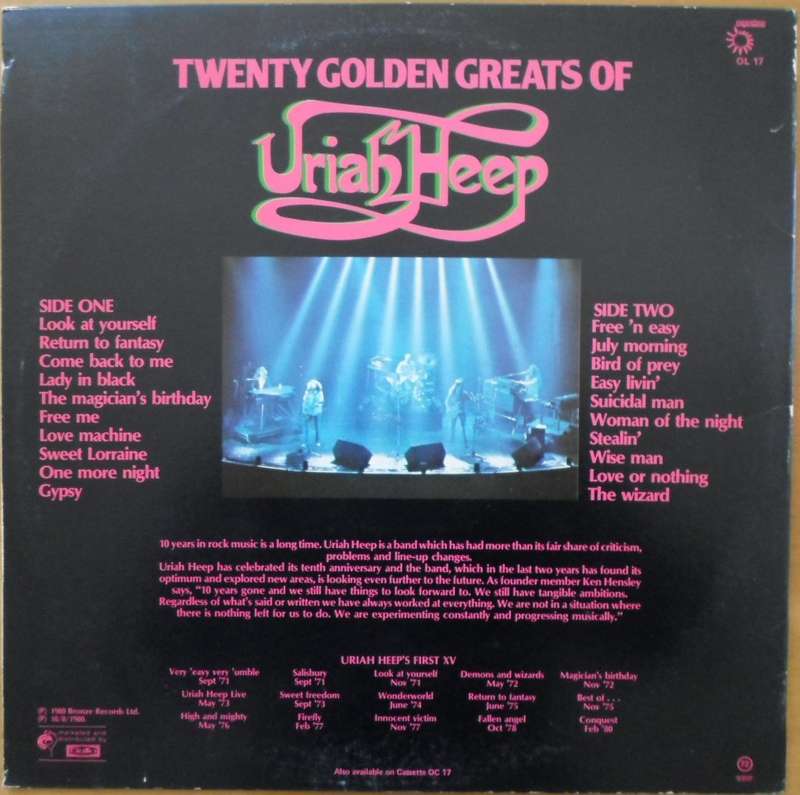 Uriah Heep - Twenty Golden Greats of Uriah Heep
