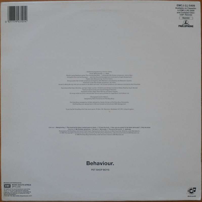 Pet Shop Boys - Behaviour