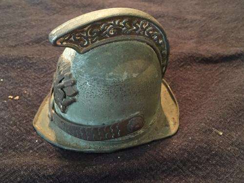 Rare novelty inkwell of Mayweather fireman's helmet