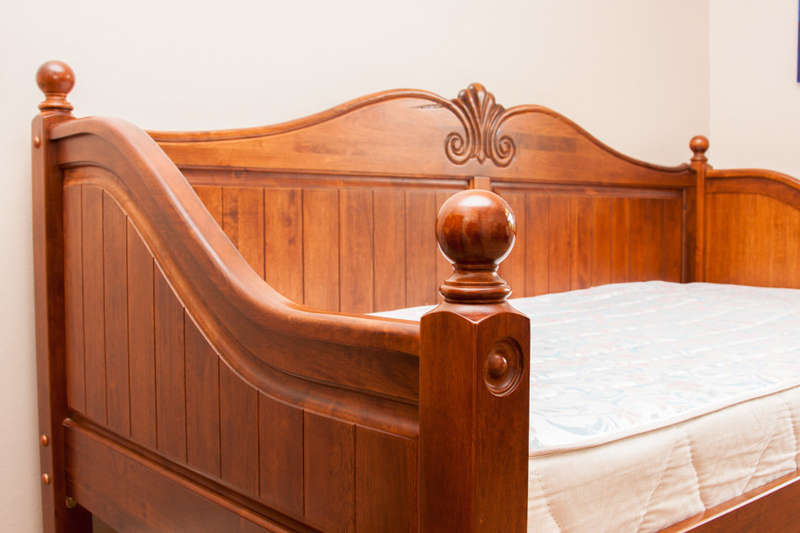 Single Day Bed with Mattress - Imported Ornate Solid Wood