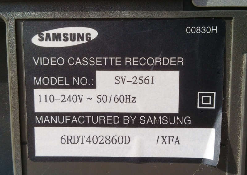Samsung SV-256I Video Cassette Recorder