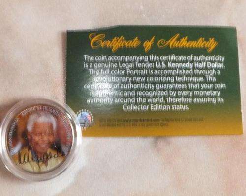 Signed mandela half us dollar silver encapsuled