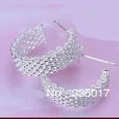 CRAZY R1 START - silver filled round earrings