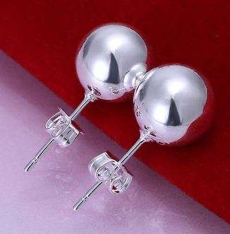 Beautiful silver bean earrings , - local stock hot selling!!