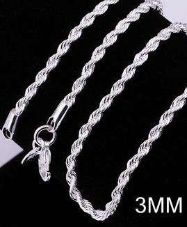 Beautiful rope silver necklace,- local stock hot selling!!