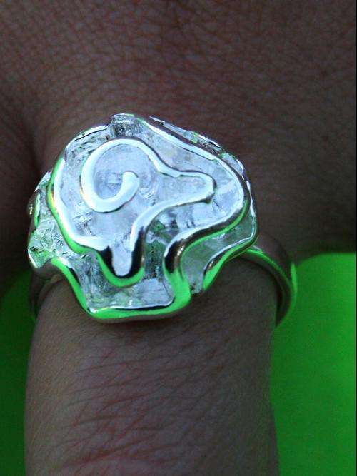 Beautiful flower silver ring local stock R1 start