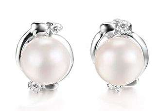 925 sterling silver natural pearl earrings