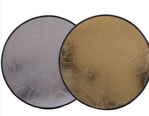 60 cm photographic reflector gold and silver