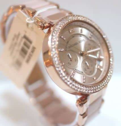 Michael Kors Female designer Parker crystal watch Luxury high end rosegold