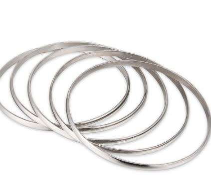 Womens solid stainless steel pure bangle bracelet
