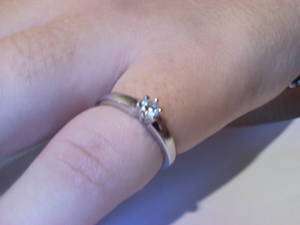 18ct classic white gold with .2ct solitaire diamond