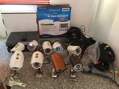 CCTV system with including 9 camera, @50m cables with extra connectors, 2 x DVRs with 8 & 16 Channel