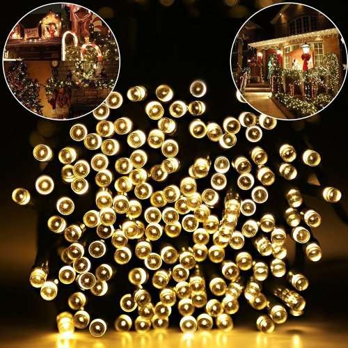 Garden Decorations Solar Lights 72 ft 200 LED Fairy Lights, Ambiance Lighting Christmas Lights Roof