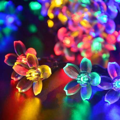 Christmas lights Decorations Solar String Lights 50 LED 21ft 8 Modes Blossom Flower Garden